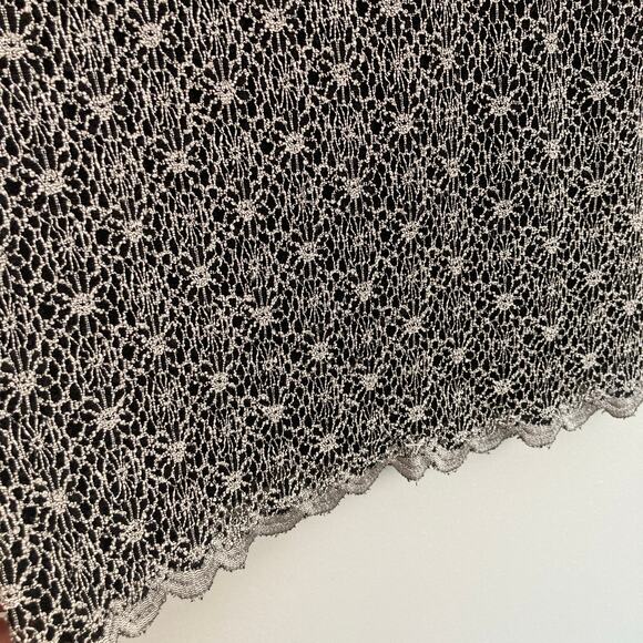 Vintage Womens L Black Lace Mock Neck Sleeveless Top Whimsigoth Dark Fairy Goth - Picture 4 of 9